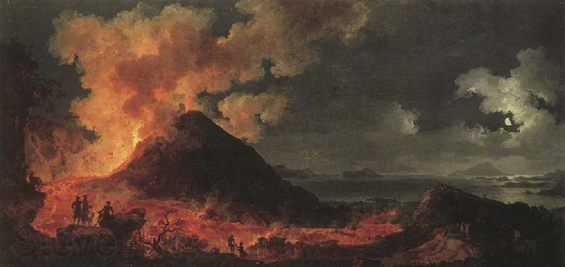 Pierre-Jacques Volaire Eruption of Mount Vesuvius Norge oil painting art